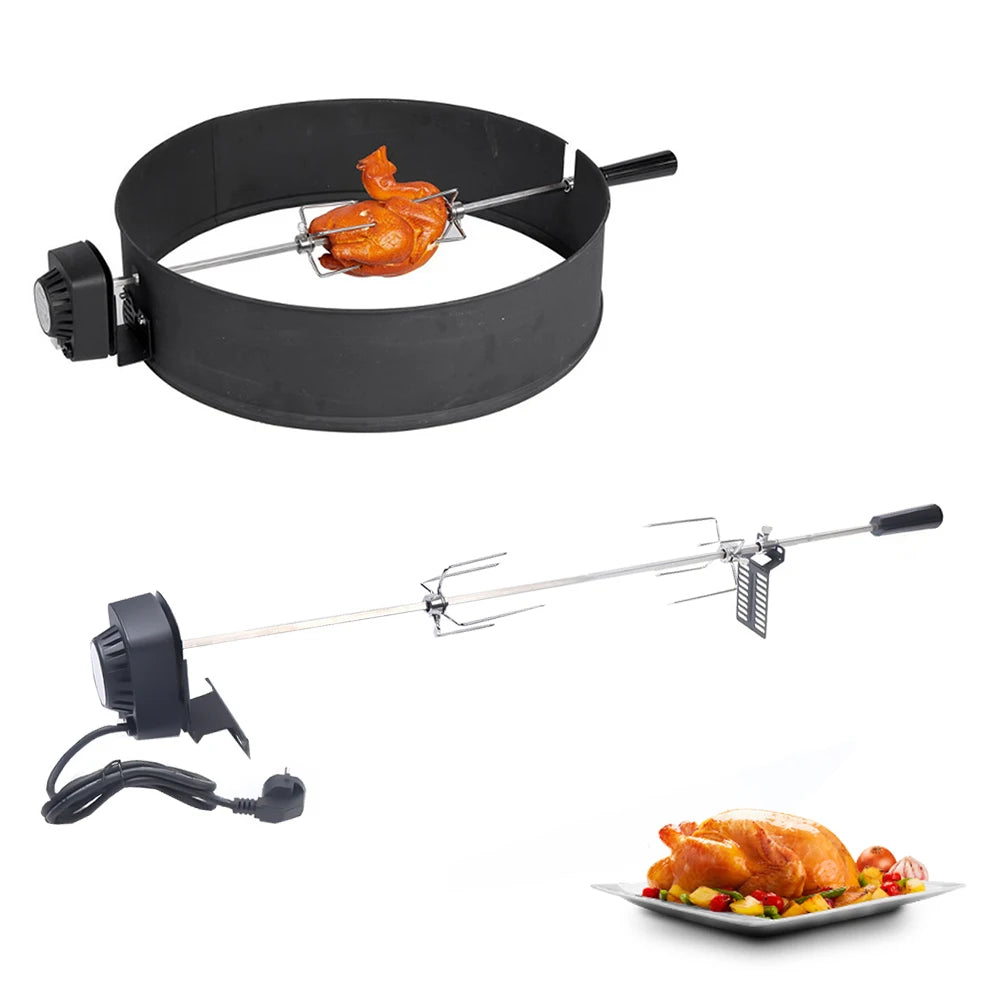 Kit Rôtissoire Électrique BBQ 120cm - Broche Rotative Barbecue Extérieur Grill