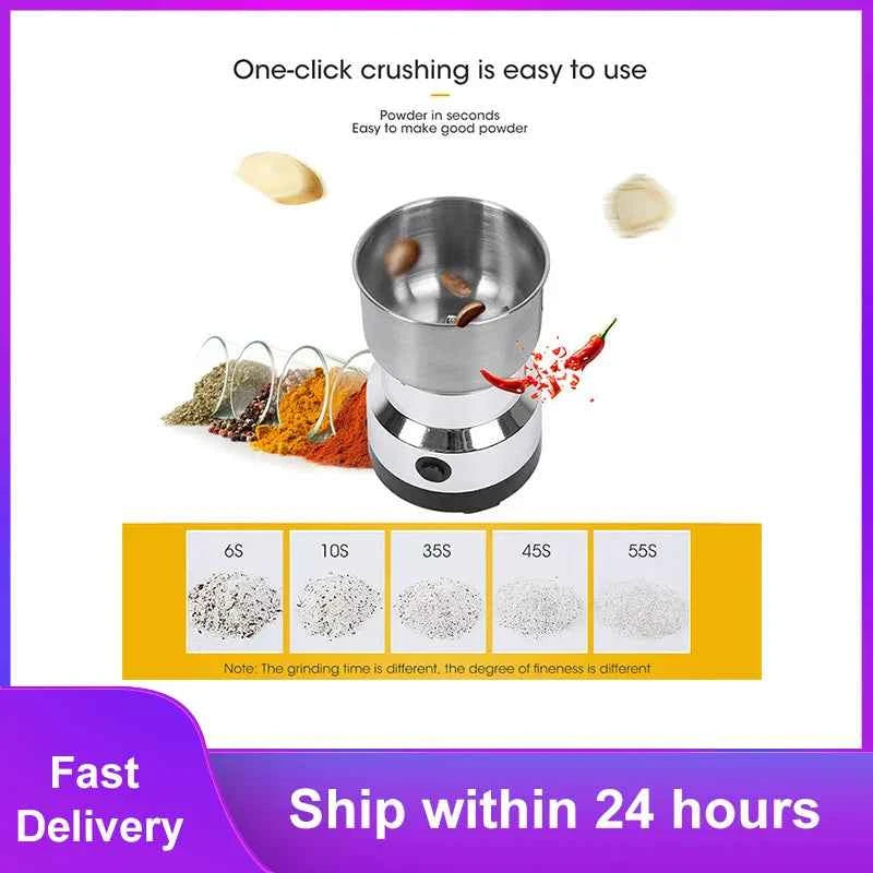 Moulin à Café Électrique Mini 300ml - Broyeur Multifonction pour Café, Épices et Céréales