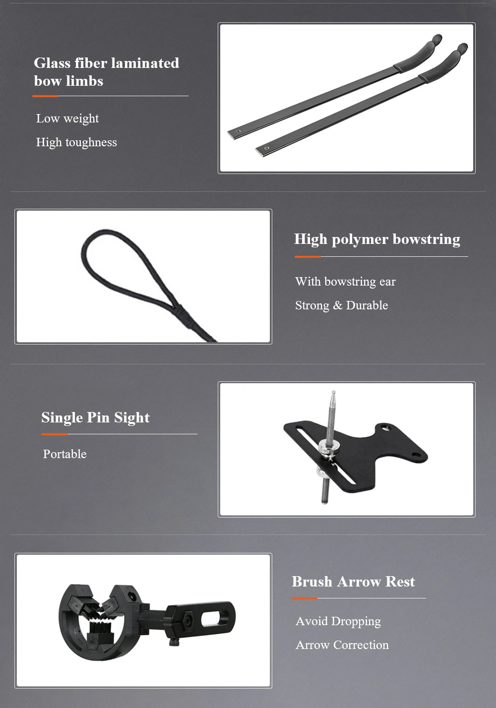 Arc Recurve Tir à l'Arc 20-50lbs Démontable avec Flèches Carbone Carquois Cible Entraînement