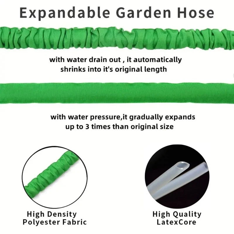 Tuyau d'Arrosage Extensible avec Pistolet Haute Pression 7 Modes