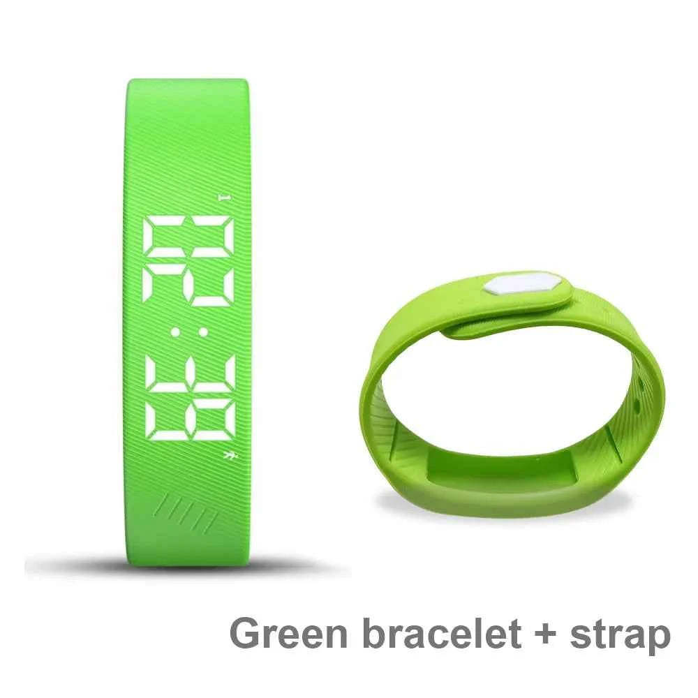 Bracelet Connecté LED – Podomètre, Suivi Sommeil, Alarme Vibrante, Waterproof