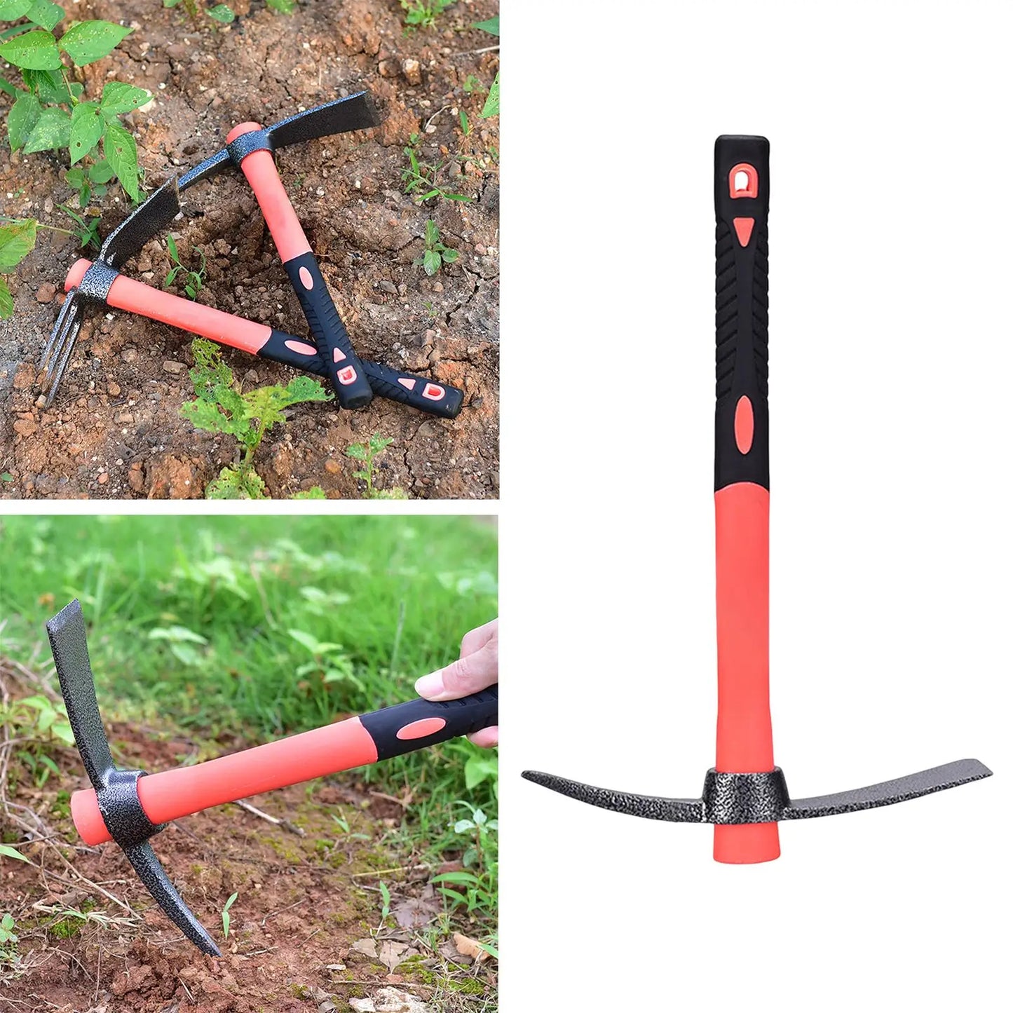 Houe de Jardinage Double Tête en Acier Carbone – Binage, Désherbage & Ameublissement du Sol (2 Styles)