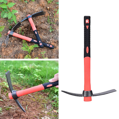 Houe de Jardinage Double Tête en Acier Carbone – Binage, Désherbage & Ameublissement du Sol (2 Styles)