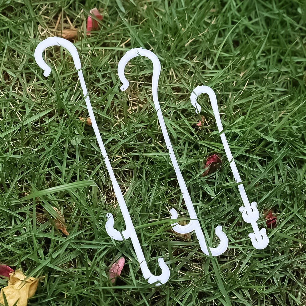 Crochets en J pour Plantes et Tomates – Attaches Réutilisables pour Treillage et Tuteurage (9,5 à 16 cm)