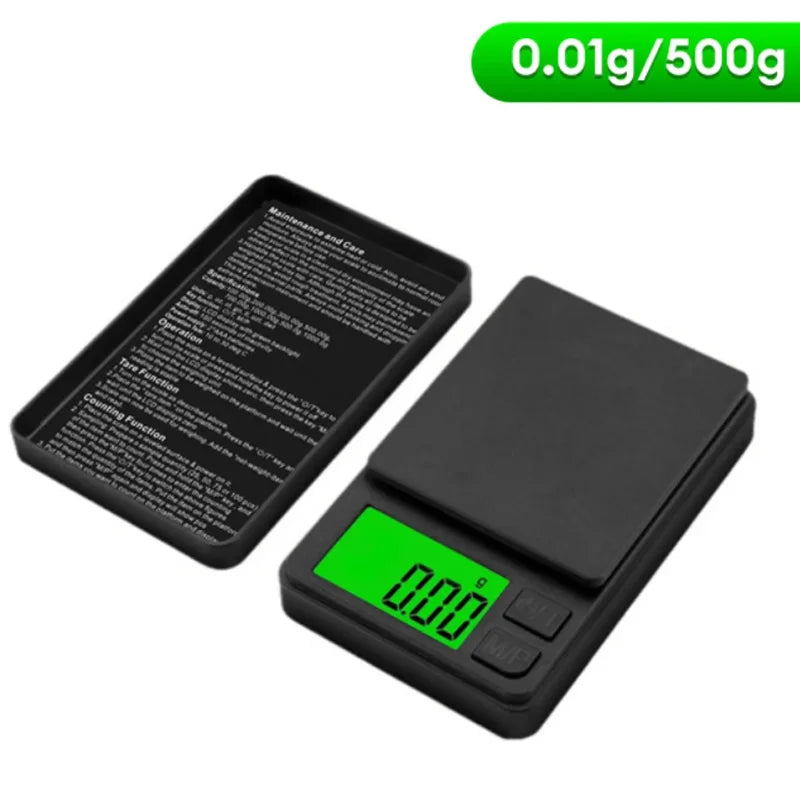 Balance de poche de précision 1000 g x 0,1 g - Balance numérique pour aliments, bijoux et grains avec écran LCD rétroéclairé - Mini balance de voyage 