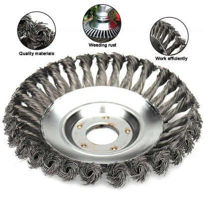 Disque brosse en acier titane LUSQI – Tête de débroussailleuse 6, 8 ou 10 pouces | Désherbage & Dérouillage
