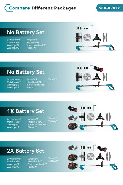 Débroussailleuse électrique sans fil Yofidra – 1500W, 12000 RPM, Télescopique 100-135 cm | Batterie 18V