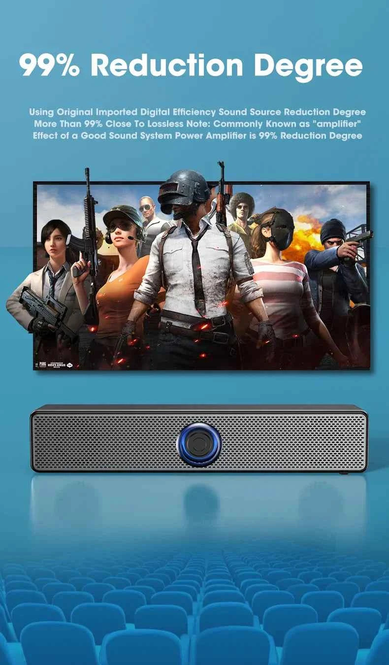 Enceinte PC Soundbar USB – Son Stéréo 3D, AUX & Bluetooth, TV / PC / Gaming