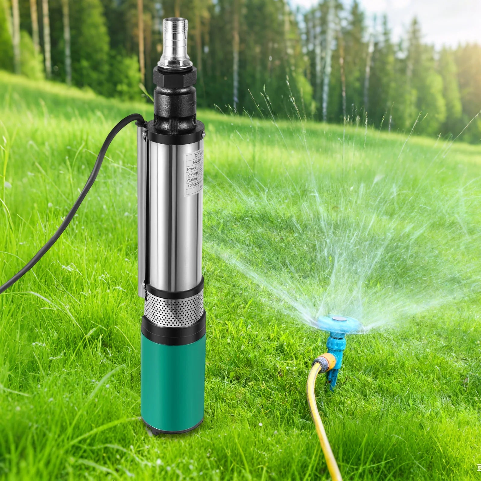Pompe de Puits Profond 24V 320W - Submersible Inox - Irrigation Agricole et Jardin - Hauteur 25mc
