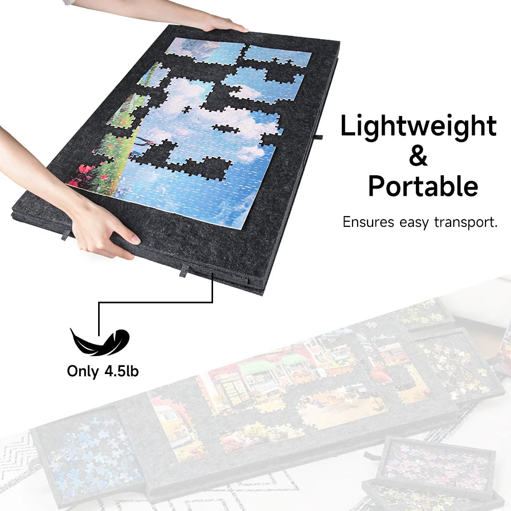 Plateau Puzzle Pliable 77×54 cm – Support Incliné, 6 Tiroirs de Tri & Housse de Protection