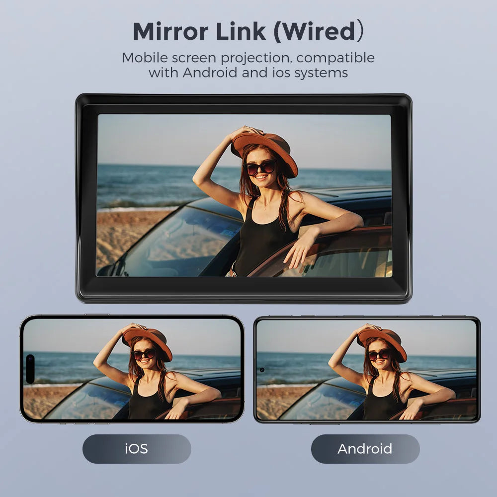 Autoradio Portable 7" Tactile CarPlay Android Auto - Bluetooth FM - Gearelec