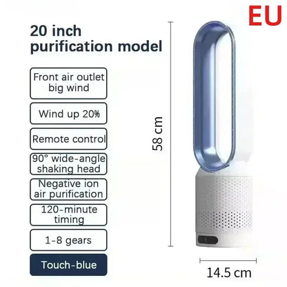 Ventilateur Colonne Sans Pale — Silencieux, Design & Sécurisé