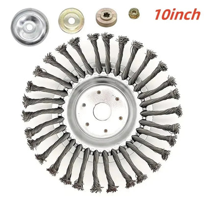 Disque brosse en acier titane LUSQI – Tête de débroussailleuse 6, 8 ou 10 pouces | Désherbage & Dérouillage