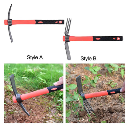 Houe de Jardinage Double Tête en Acier Carbone – Binage, Désherbage & Ameublissement du Sol (2 Styles)