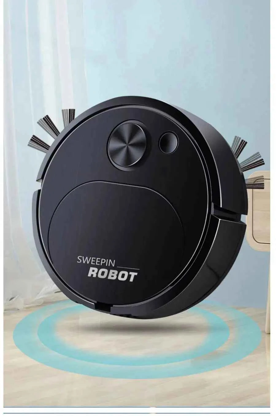 Mini Robot Aspirateur USB 3-en-1 - Nettoyage Intelligent Sans Fil 1500Pa pour Maison et Bureau