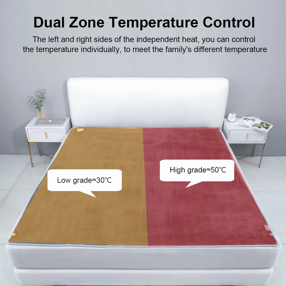 Couverture Chauffante Électrique 70x150cm 220V Thermostat Automatique Plaid Chauffant Matelas