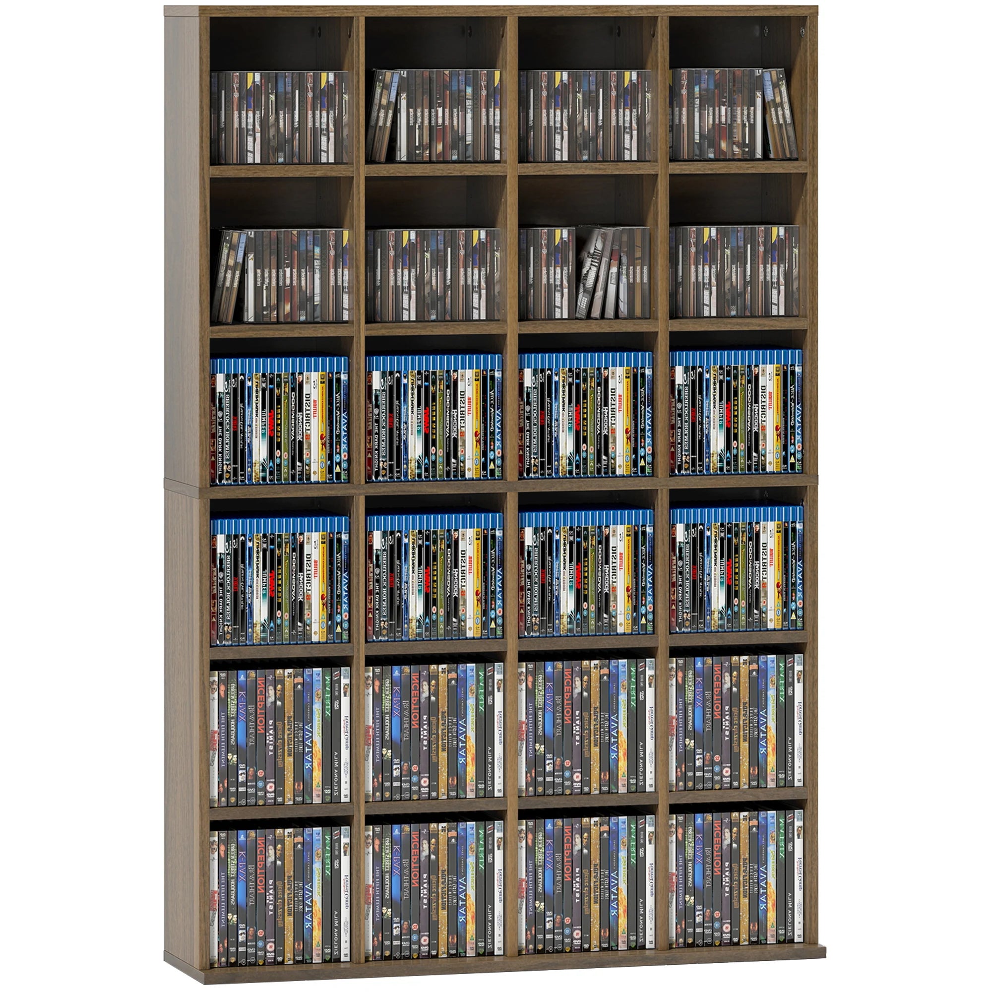 Meuble Rangement CD DVD HOMCOM 24 Compartiments 456 CD - Bibliothèque Multimédia