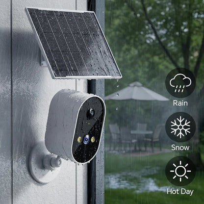 Caméra de Surveillance Solaire WiFi Extérieure 1080p – Alarme Automatique, Vision Nocturne & Application Mobile