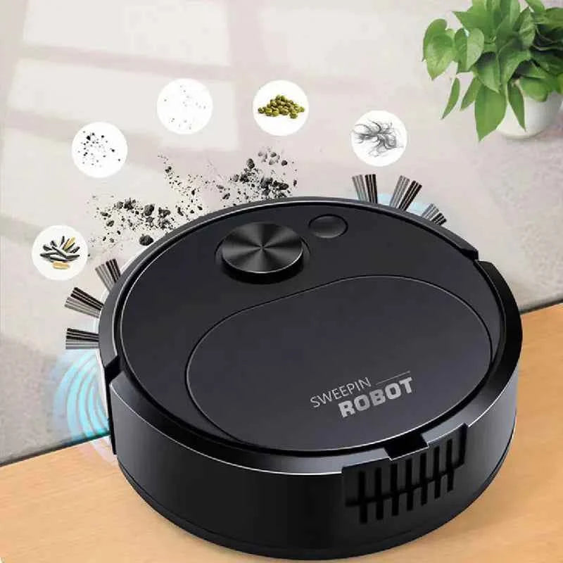 Mini Robot Aspirateur USB 3-en-1 - Nettoyage Intelligent Sans Fil 1500Pa pour Maison et Bureau