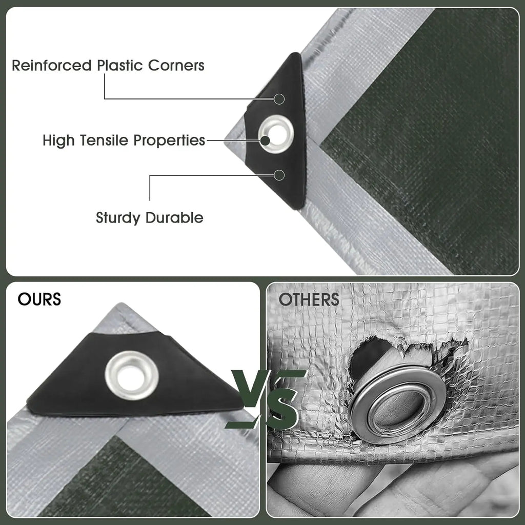 Bâche Imperméable 180g/m² PE - Protection UV Résistante Intempéries Jardin Piscine Bois