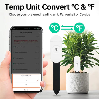 Capteur d'Humidité du Sol ZigBee Tuya – Température & Humidité | Jardin Connecté
