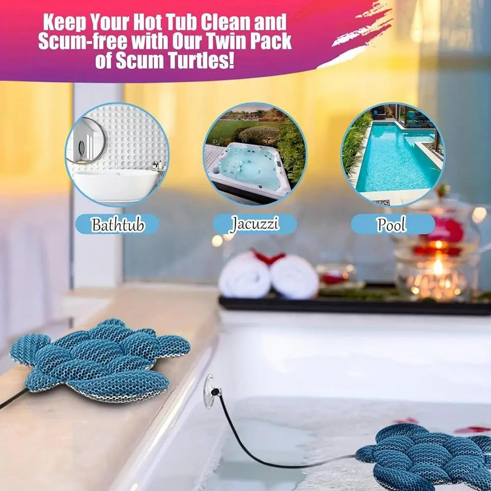 Absorbeur de Graisses Forme Tortue – Éponge Flottante pour Spa, Jacuzzi et Piscine