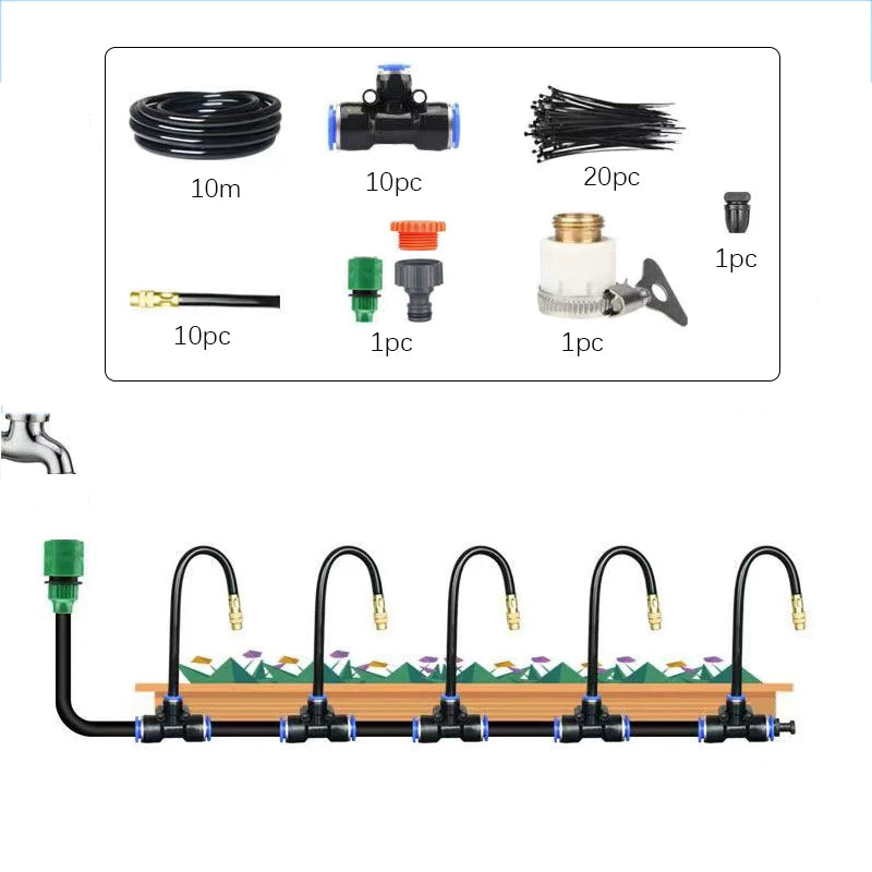 Kit d'Irrigation Automatique 5-20M - Arroseur Rotatif Buse Cuivre Jardin Balcon