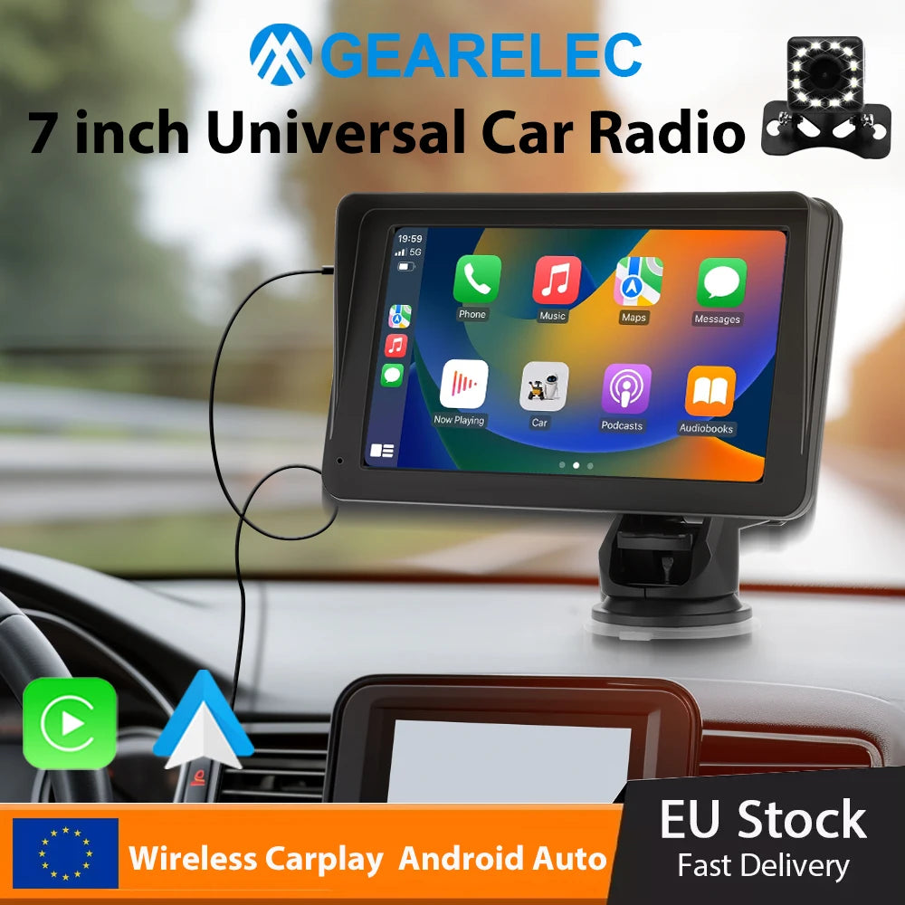 Autoradio Portable 7" Tactile CarPlay Android Auto - Bluetooth FM - Gearelec