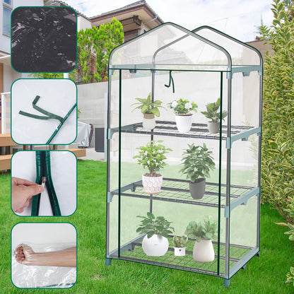 Housse de Serre de Jardin Transparente PVC – Imperméable, Anti-UV, Double Fermeture Éclair | 2 Tailles