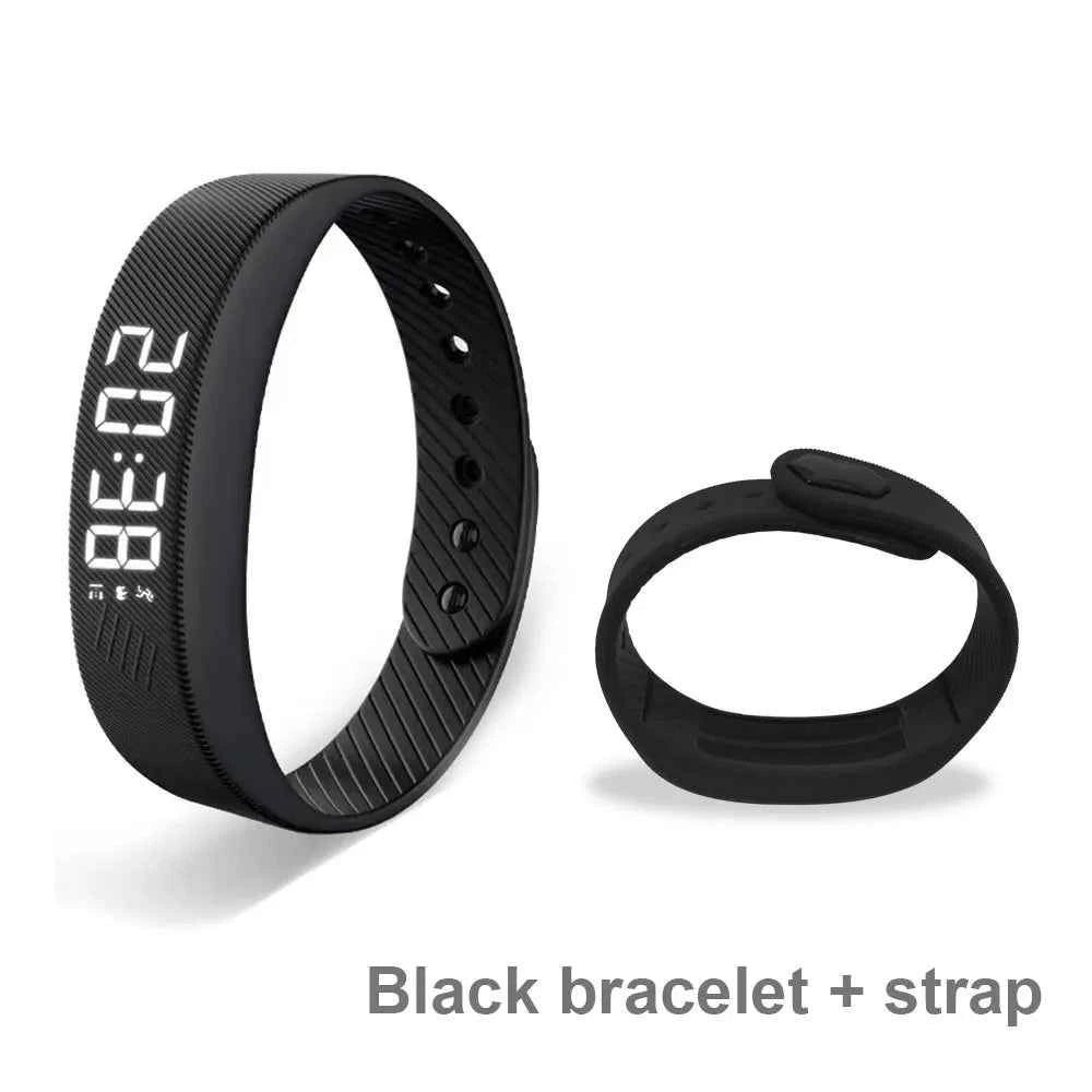Bracelet Connecté LED – Podomètre, Suivi Sommeil, Alarme Vibrante, Waterproof