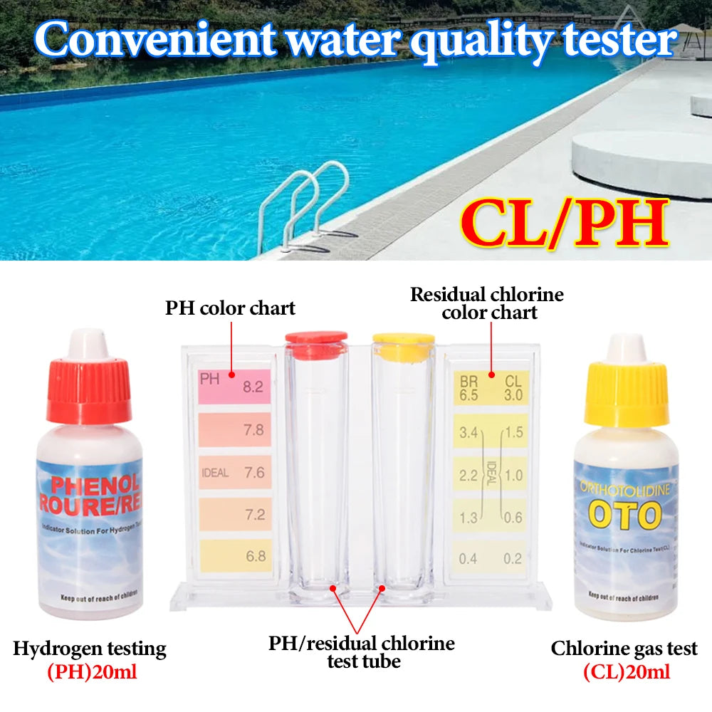 Kit Test Piscine pH et Chlore – Testeur Eau Piscine, Aquarium & Hydroponique