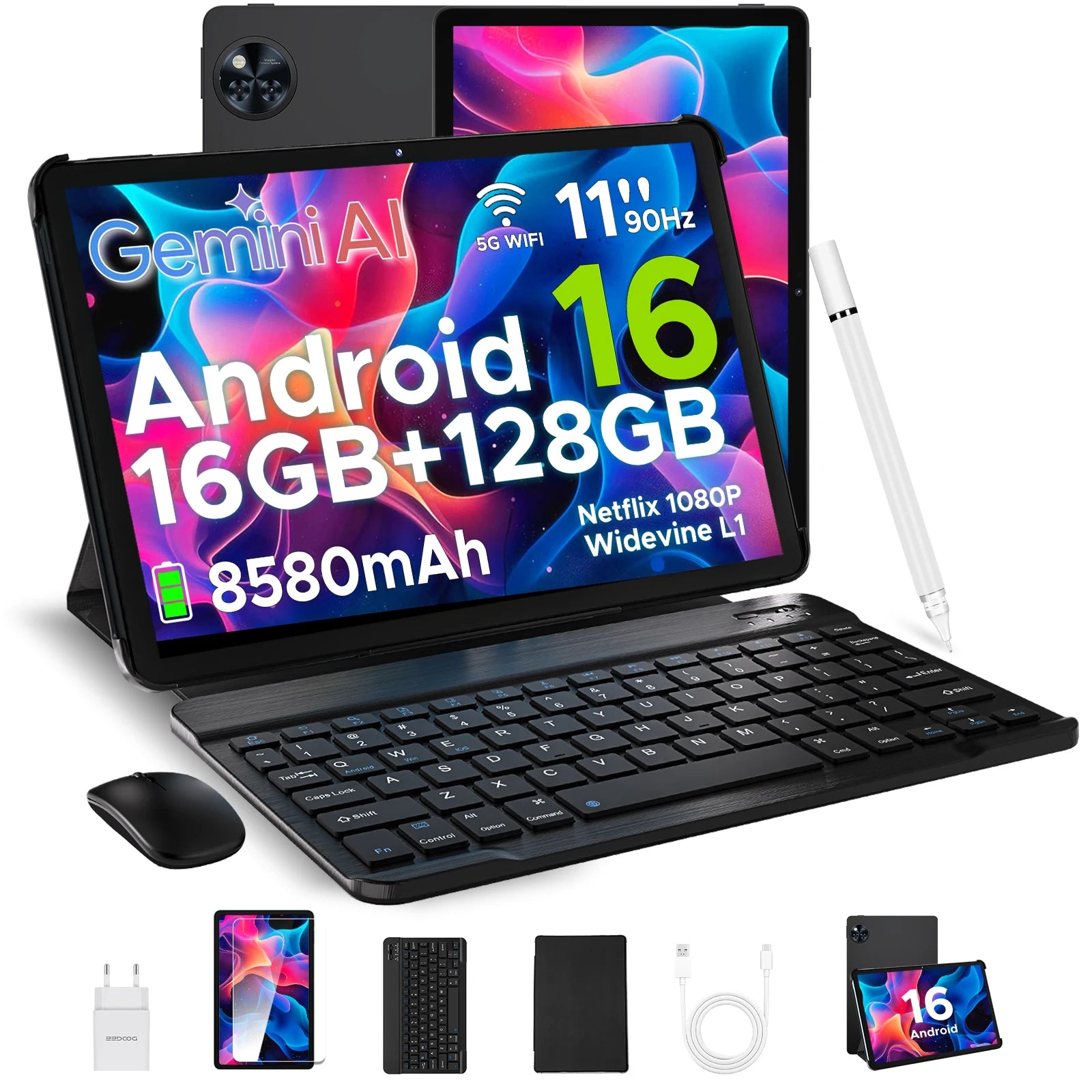 Tablette DOOGEE U11 11" Android 16 - 4GB+128GB - Écran 90Hz - Double Haut-Parleur - 8580mAh