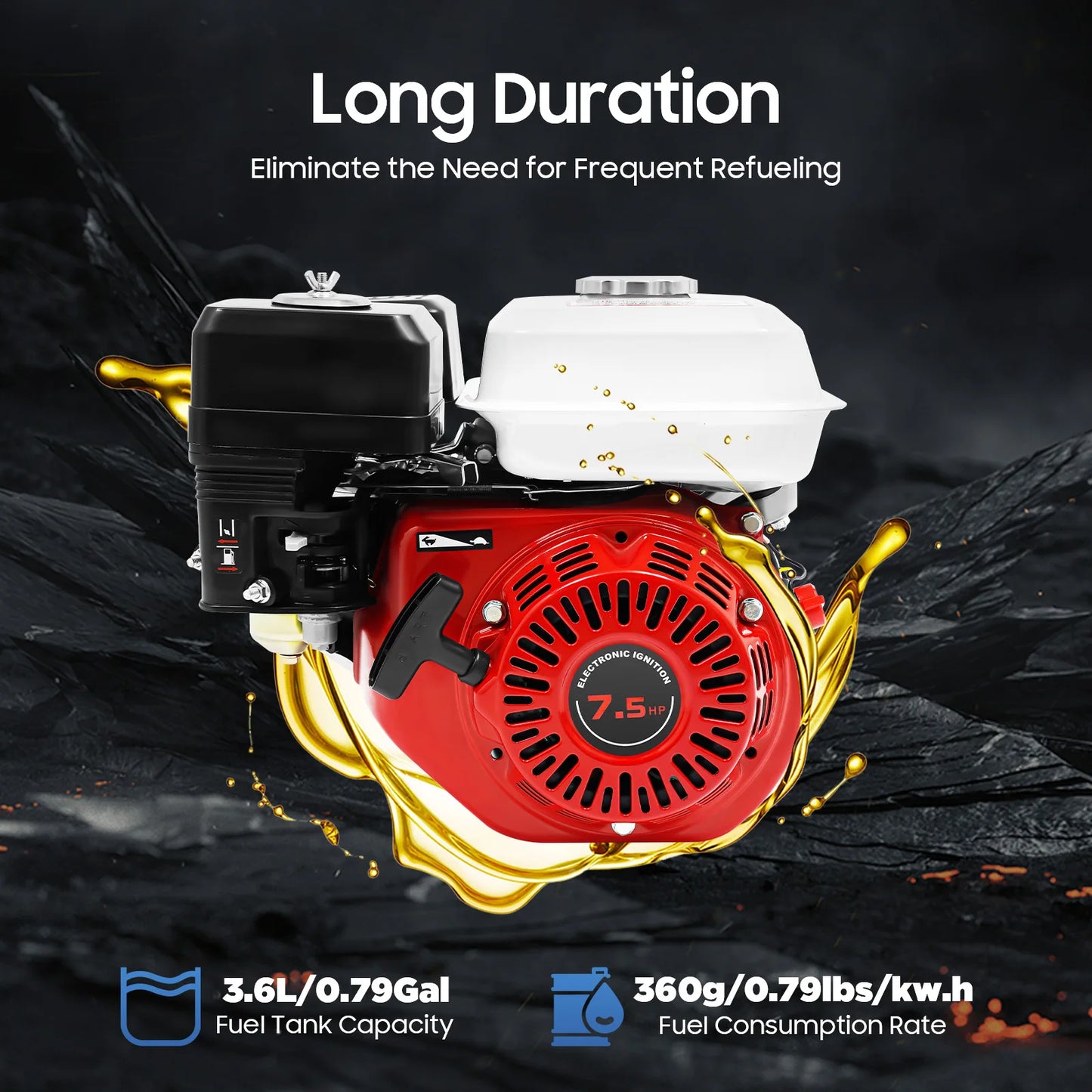 Moteur Thermique 4 Temps 212cc 7,5 CV – 3000W Vilebrequin 20mm | Générateur, Karting, Pompe