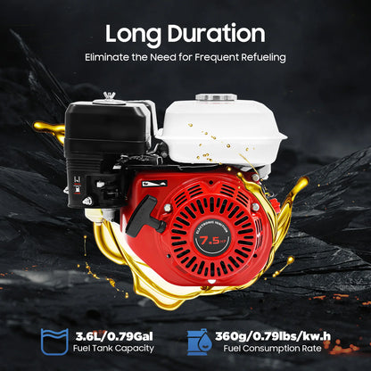 Moteur Thermique 4 Temps 212cc 7,5 CV – 3000W Vilebrequin 20mm | Générateur, Karting, Pompe