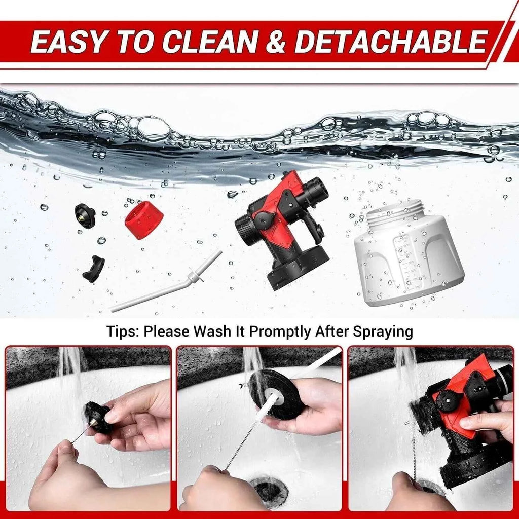 Pistolet à Peinture Électrique 850W HVLP 1400ml 4 Buses Cuivre Pulvérisateur Professionnel Maison