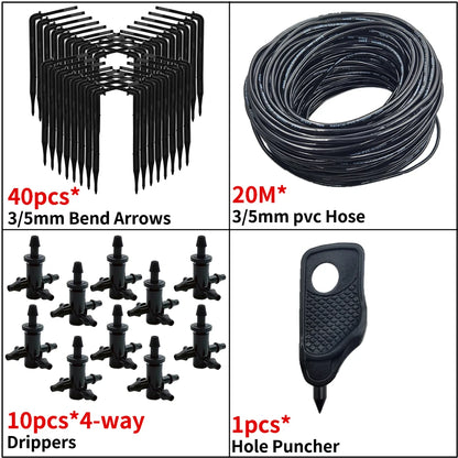 Kit d’Irrigation Goutte-à-Goutte 2 ou 4 Voies – Flèches Drip 3/5mm pour Pot, Jardin et Serre