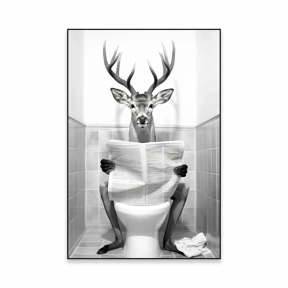 Affiche Humour Alpaga aux Toilettes 