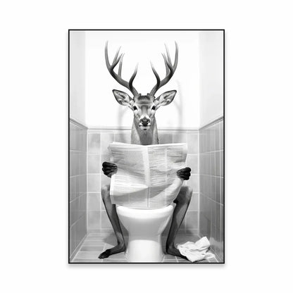 Affiche Humour Alpaga aux Toilettes 