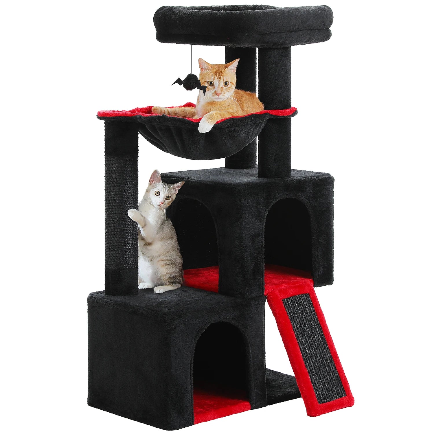 Arbre à Chat XXL Multi-Niveaux - Tour avec Griffoirs Sisal, 2 Niches, Jouets Intégrés