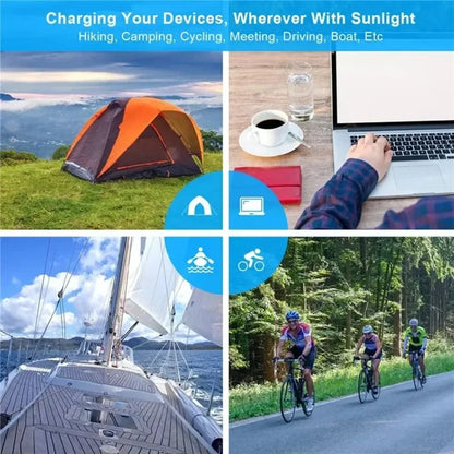 Panneau Solaire Pliable 6 Panneaux 20W – Chargeur USB 5V Portable pour Camping, Randonnée & Power Bank