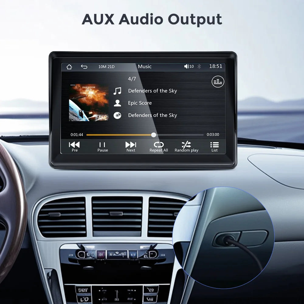 Autoradio Portable 7" Tactile CarPlay Android Auto - Bluetooth FM - Gearelec