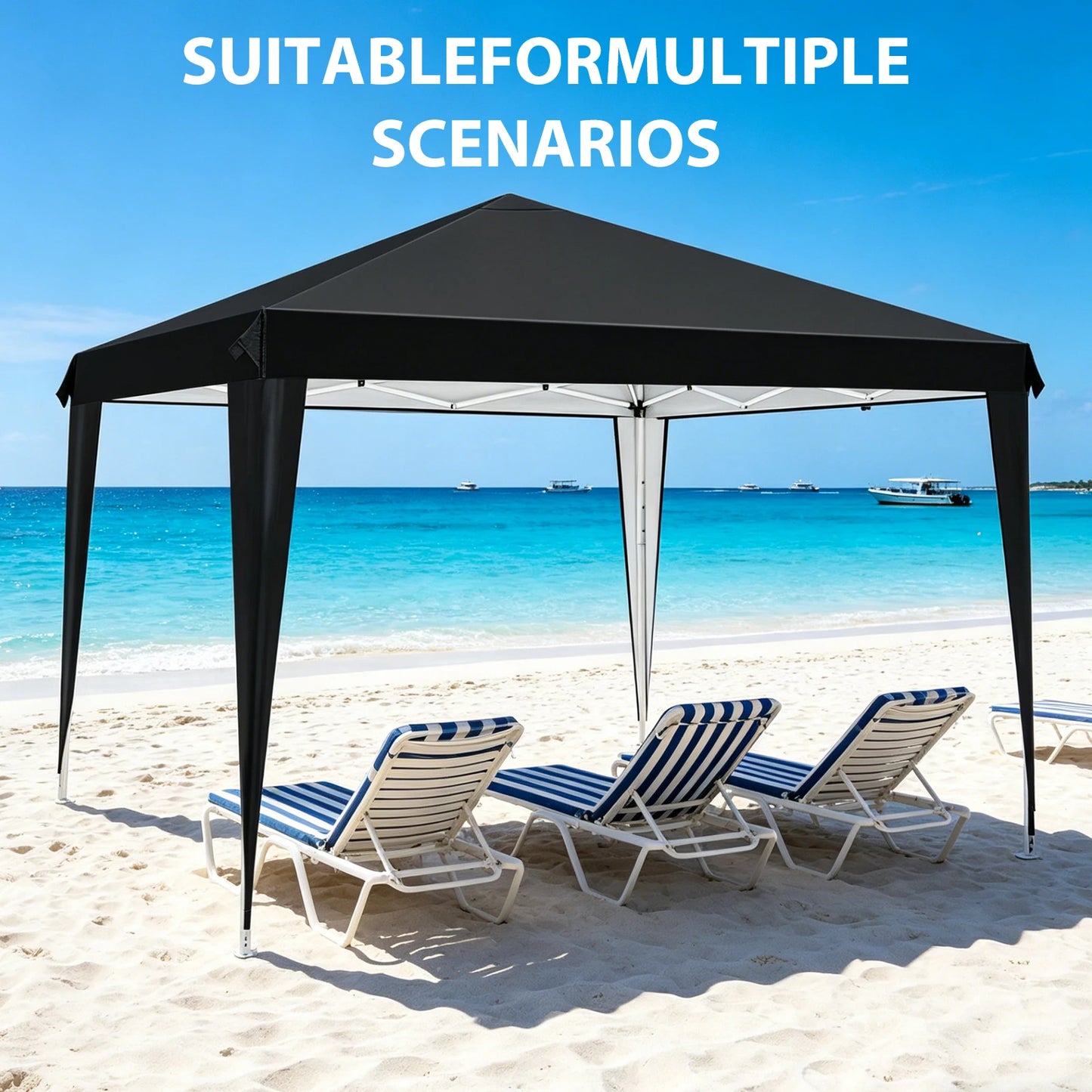 Kiosque Pliant Pop-Up 3x3 m – Toile Oxford 420D UPF 50+, Imperméable, Sac de Transport Inclus