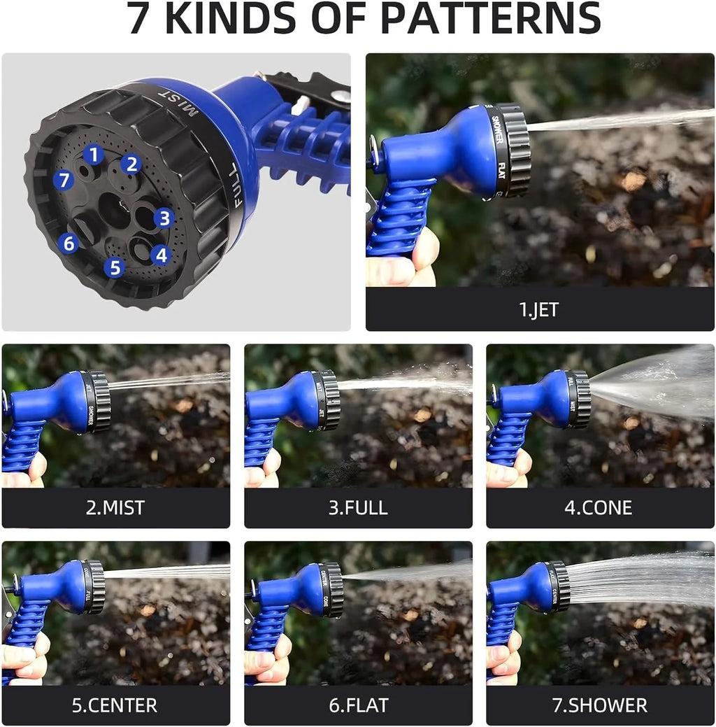 Tuyau d'Arrosage Extensible 30m (100ft) - Léger, Flexible, Anti-Nœuds avec Pistolet Haute Pression