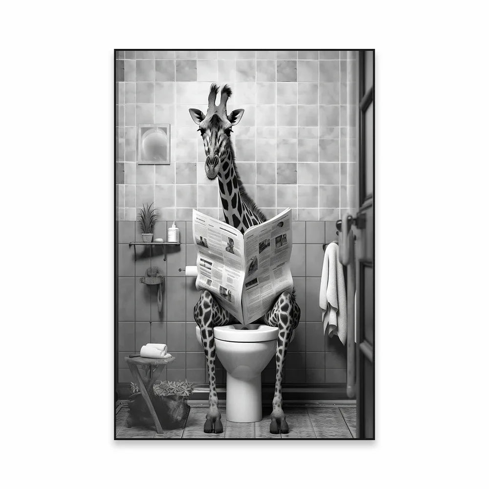 Affiche Humour Alpaga aux Toilettes 