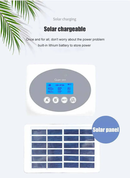 Arroseur Automatique Solaire Double Pompe – Minuterie Intelligente Goutte-à-Goutte, 10m / 15m / 20m