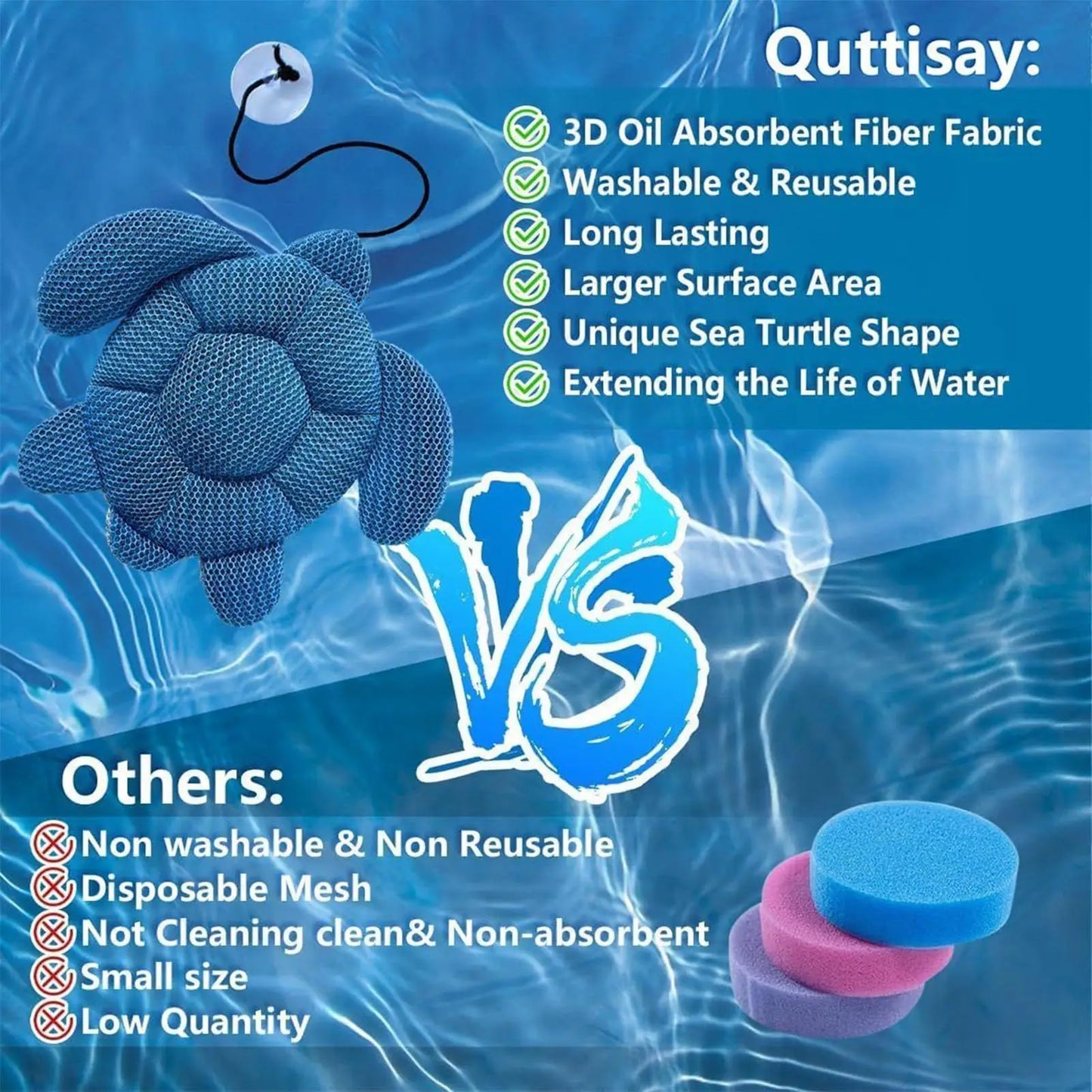 Absorbeur de Graisses Forme Tortue – Éponge Flottante pour Spa, Jacuzzi et Piscine