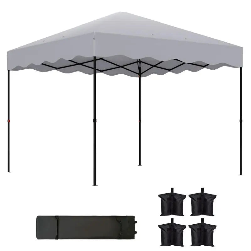 Gazebo Pop-Up 3x3m Hauteur Réglable – Tente de Jardin Oxford UPF50+ avec Sac de Transport | Gris Clair