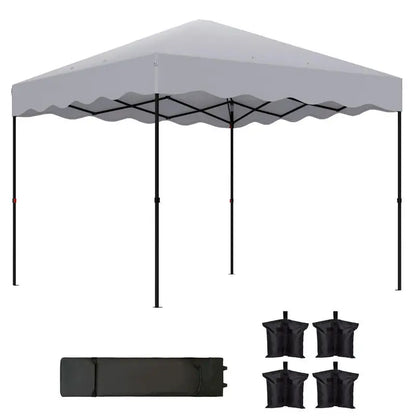 Gazebo Pop-Up 3x3m Hauteur Réglable – Tente de Jardin Oxford UPF50+ avec Sac de Transport | Gris Clair