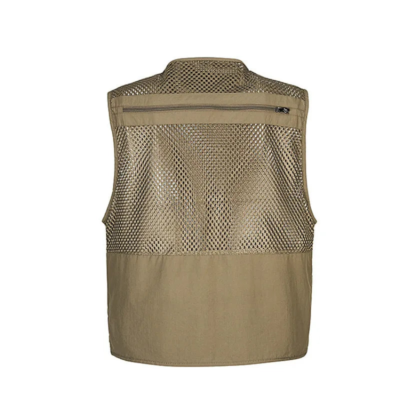 Gilet de Pêche Multi-Poches Respirant - Veste Mesh Séchage Rapide Randonnée Photo