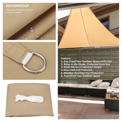 Voile d'Ombrage Triangulaire Imperméable Oxford – Anti-UV 98% | Terrasse, Jardin, Pergola